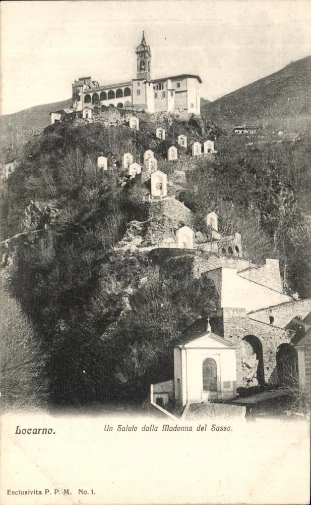 Locarno — Ein Gruß von Madonna del Sasso — Exclusivita P.P.M. Nr. 1 - Vorderseite