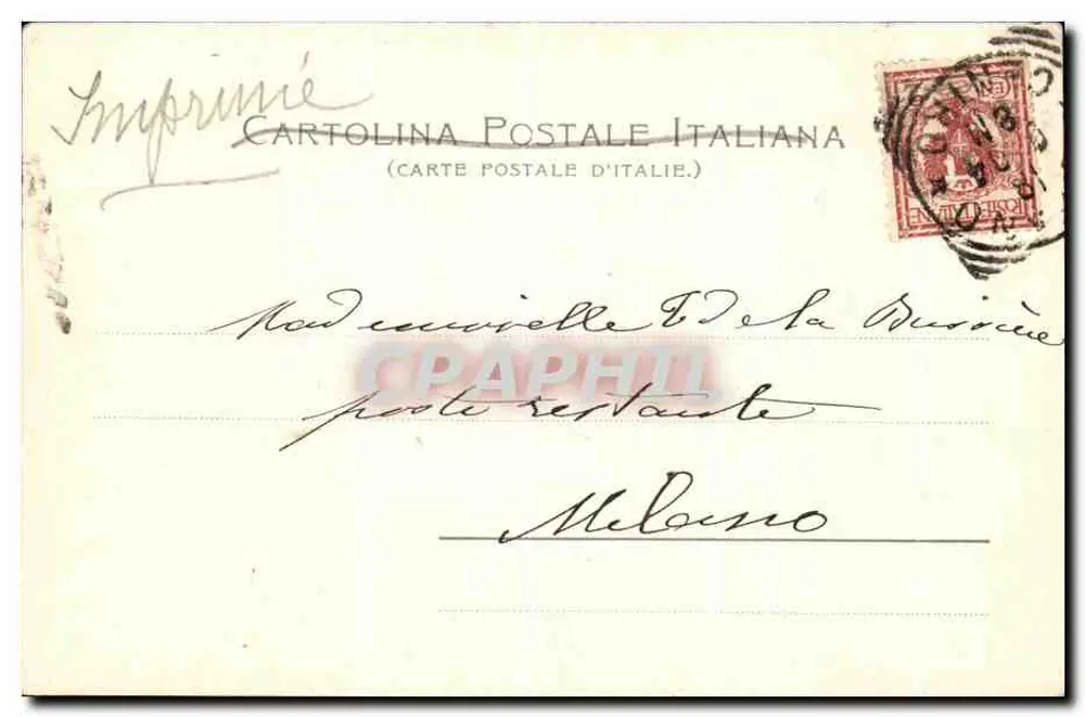 Como e o Brunate — vista do lago e das montanhas — Stengel & Co. Droppia 7081 - Verso