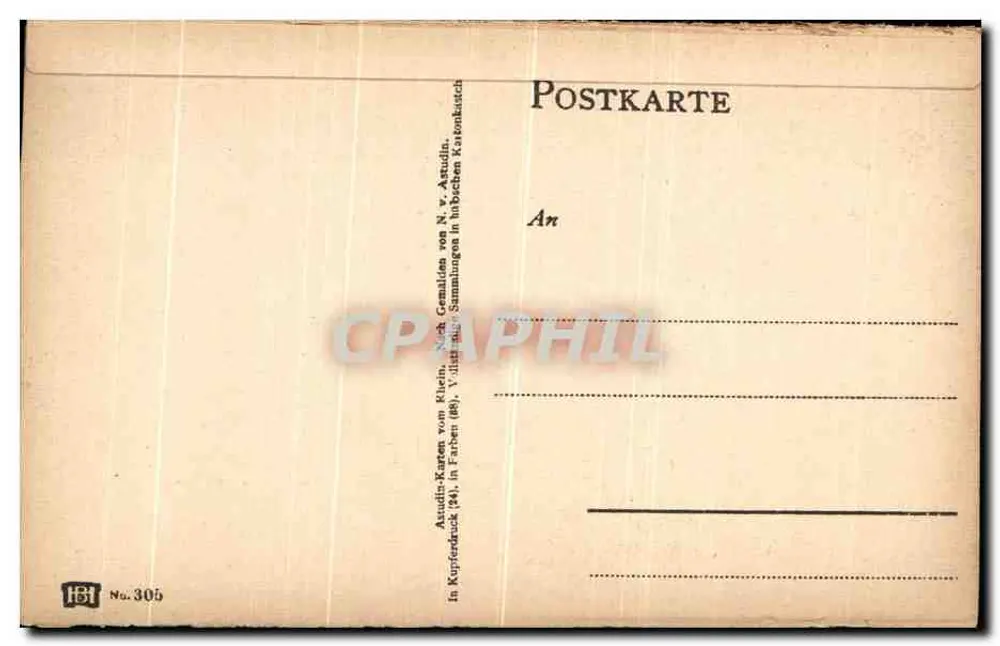 St Goarshausen und Burg Katz — pittoreske Ansicht — Verlag IB1, Nr. 305 - Rückseite