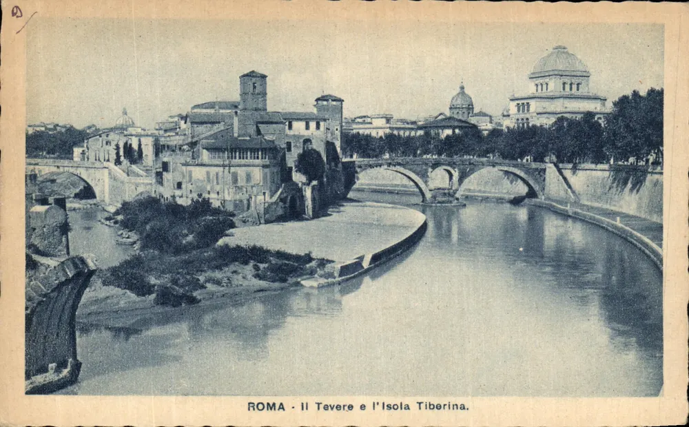 Roma - O Tevere e a Ilha Tiberina — editor desconhecido, número de série não visível - Frente