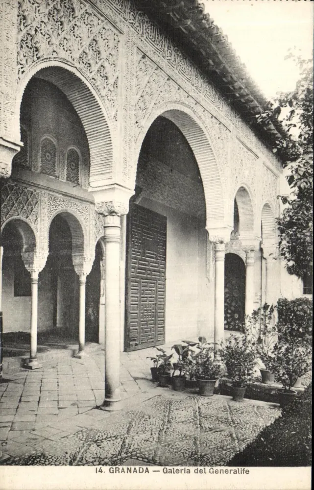 Granada — Galeria do Generalife — Editor Enrique Lluyes, série 2e - Frente