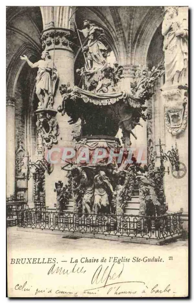 Brüssel — Die Kanzel der Kirche Saint-Gudule — Th. van den Hauwel, Verlag, Nr. 21 - Vorderseite