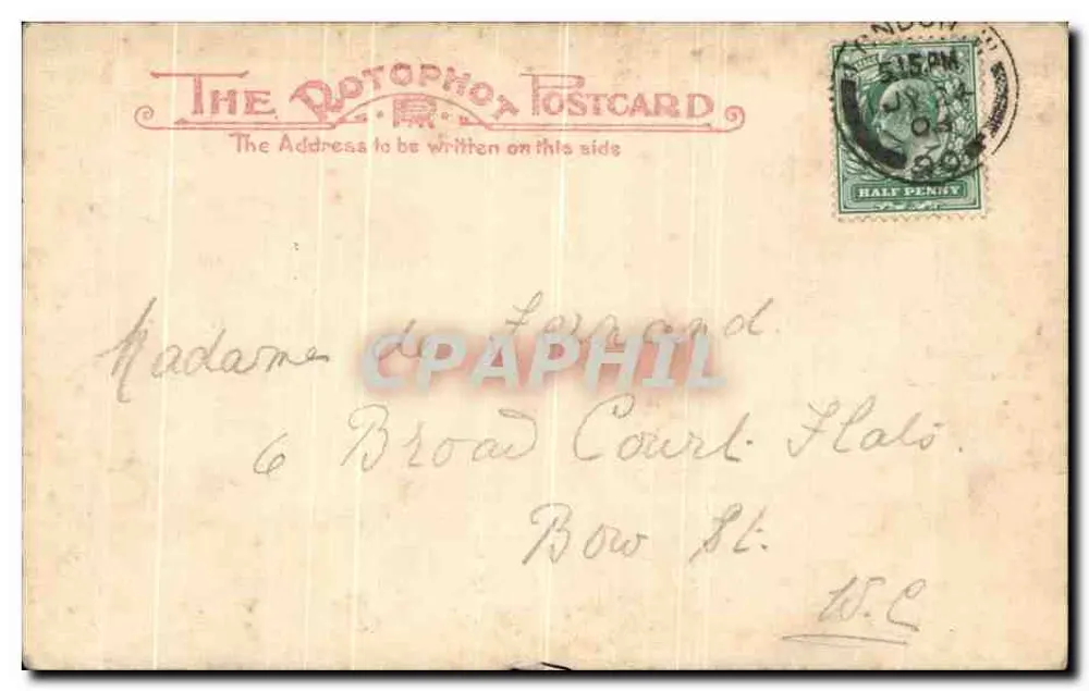 Femme portant un panier de fraises — scène de marché — éditeur THE AUTOTOPHOT POSTCARD - Verso