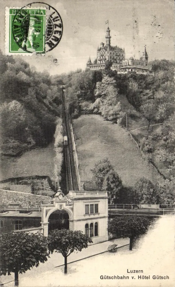 Gütschbahn v. Hotel Gütsch — Luzern — E. Goetz, Kunstanstalt, Luzern - Frente