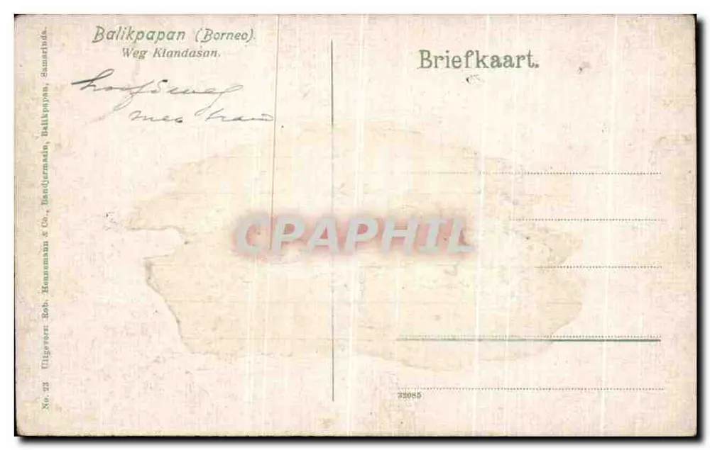 Balikpapan (Borneo) — Straße Klandasan — Verlag Rob. Honzoman & Co. - Rückseite