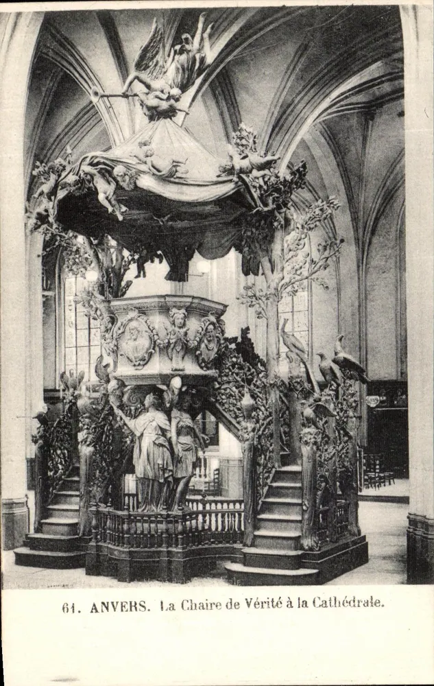 Antwerpen. Der Thron der Wahrheit in der Kathedrale — anonymer Verleger, Nr. 61 - Vorderseite