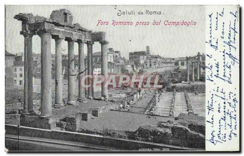 Römischer Forum vom Campidoglio aus gesehen — Rom — Verlag Altfroca-Terni, Nr. 3819 - Vorderseite