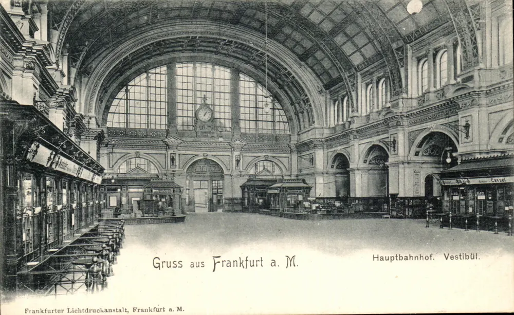 Frankfurt a.M. — Hauptbahnhof Vestibül — Frankfurter Lichtdruckanstalt, Seriennummer nicht sichtbar - Vorderseite