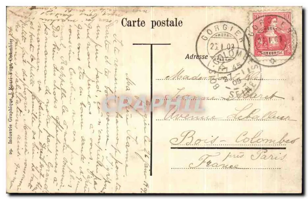 Gorgier - Interno del Villaggio — Industria Graphique J. Rossi, n°29 - Verso