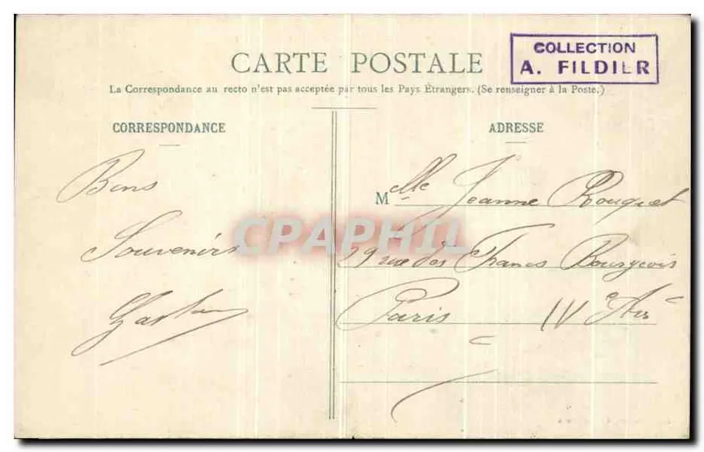 Campagne du Maroc (1907-1908) — L’Ambulance à Herrechid — Imprimé par J. Bousange & Cie, Châlons-en-Champagne - Verso