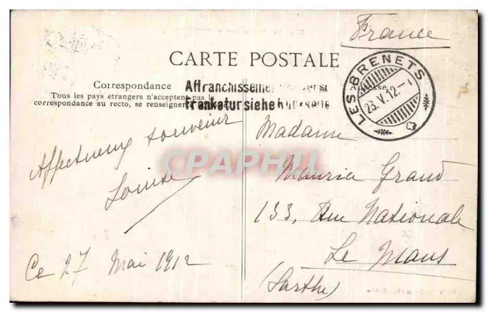 Le Pré du Lac e CHAIXESON — n° 392 — Cliché Ch. Simon édit., Maîche - Verso