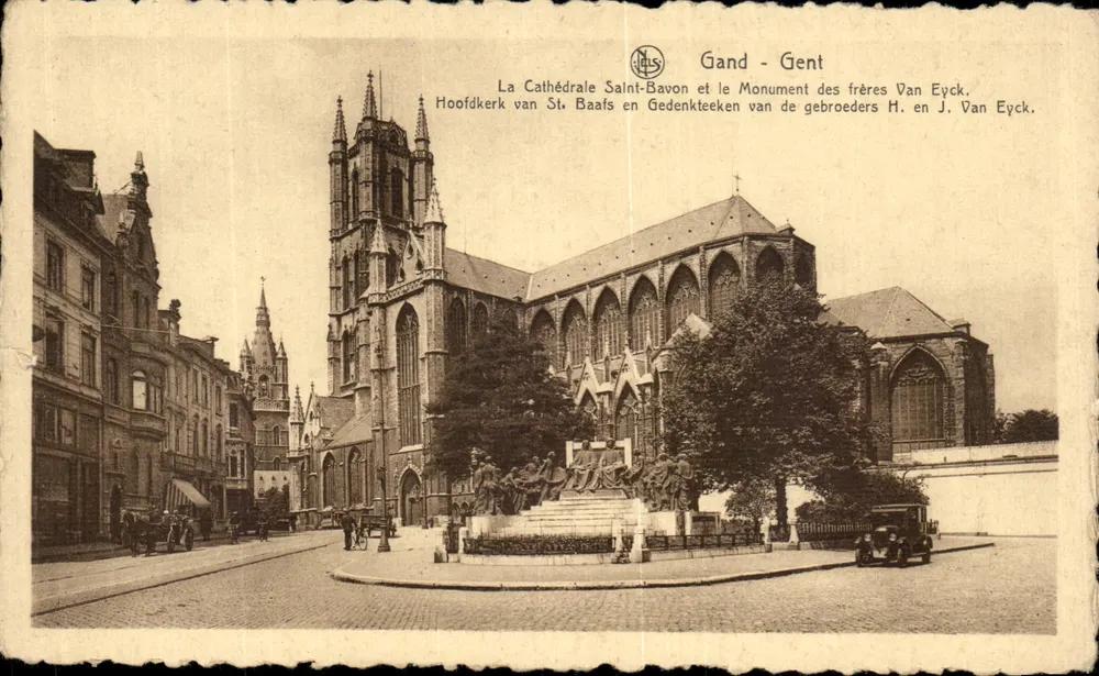 Gand - Gent — Kathedrale Saint-Bavon und Denkmal der Brüder Van Eyck — Verlag Neus, Nr. 26 - Vorderseite