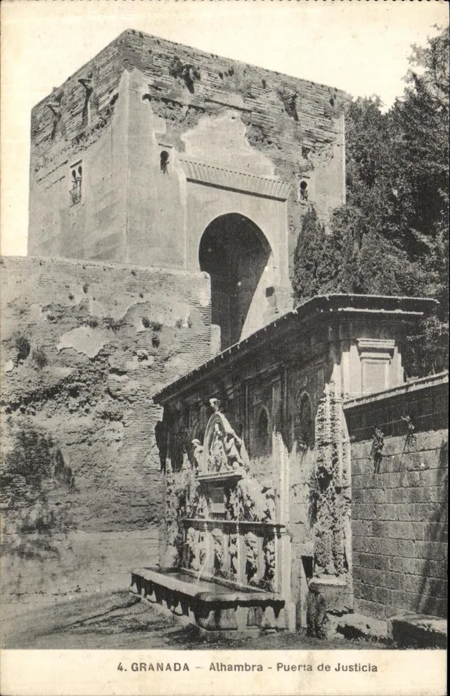 Granada - Alhambra - Puerta de Justicia — Editor: Tarjete Postal, série 20 - Frente