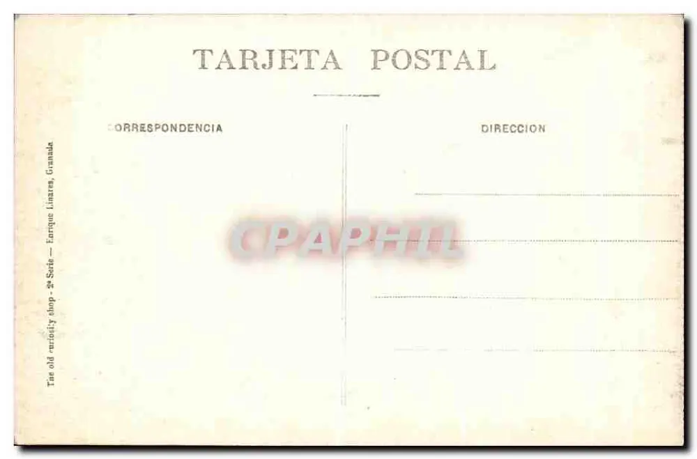 Granada - Alhambra - Puerta de Justicia — Editor: Tarjete Postal, série 20 - Verso