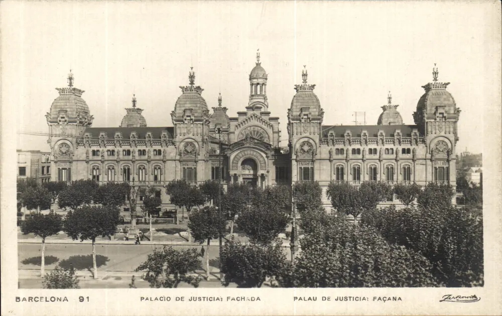 Barcelona - Palast der Gerechtigkeit, Fassade — Verlag Zerkowitz - Vorderseite