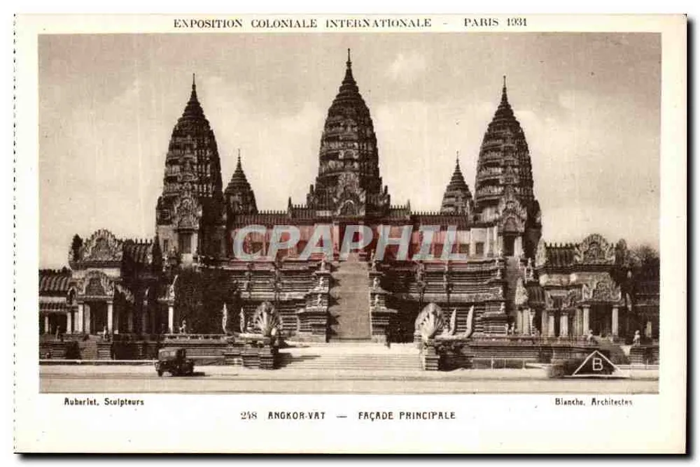 Angkor-Vat — Hauptfassade — Internationale Kolonialausstellung — Paris 1931 — Ruberlet, Bildhauer — Bianche, Architekten - Vorderseite