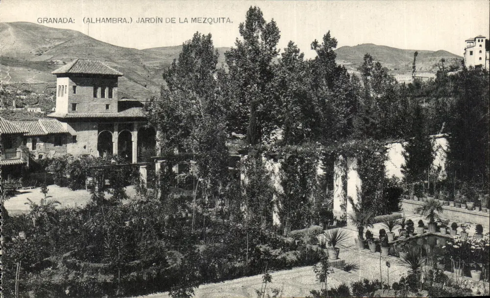 Granada: (Alhambra.) Garten der Moschee — Phototypie von Hauser & Cie, Madrid - Vorderseite