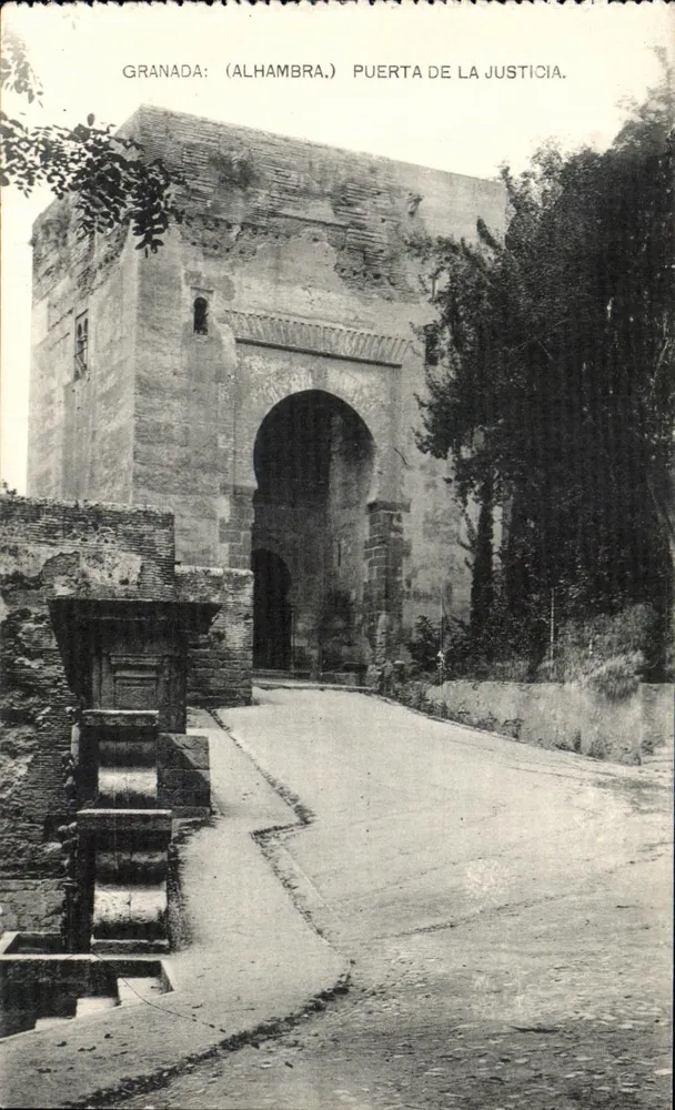 Granada (Alhambra) — Porta da Justiça — Phototypia de Mausset-Madrid - Frente