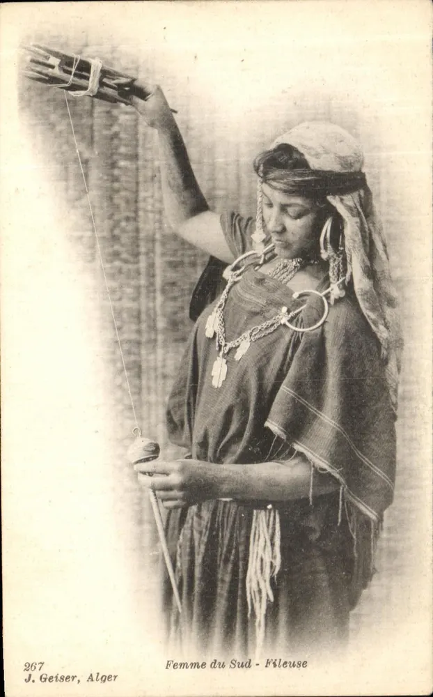 Frau des Südens — Spinnerei — J. Geiser, Alger, n° 267 - Vorderseite