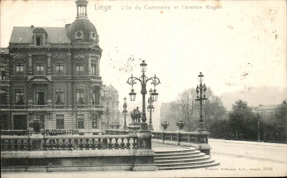 Insel des Handels und Avenue Rogier — Lüttich — Wilhelmo Hoffmann A.-G., Dresden 3544 - Vorderseite
