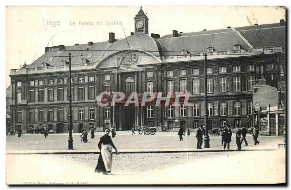 Liège - O Palácio de Justiça — editor Wilhelm Hoffmann & Cie, Drasde - Frente