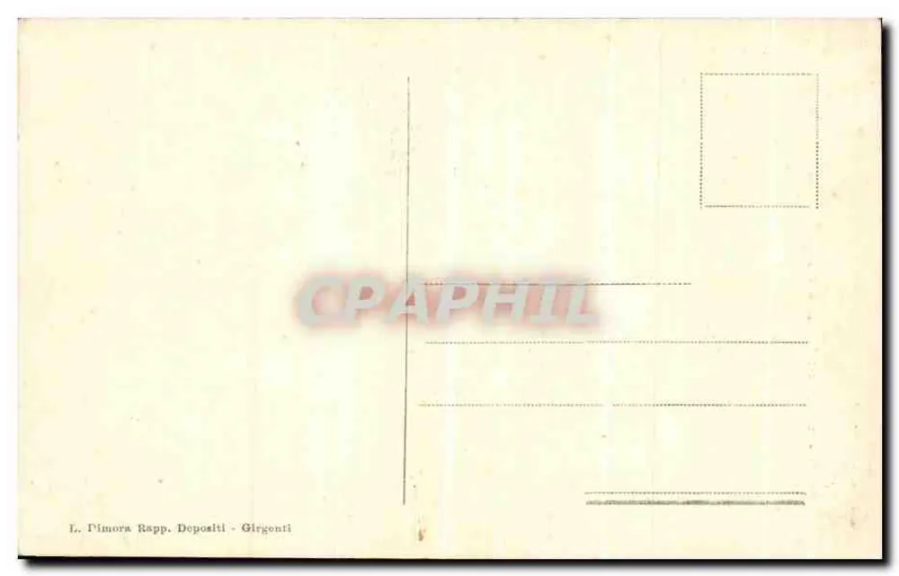 Girgenti - Ruinen des Tempels von Castor und Pollux — L. Pimora Rapp. Depositi - Girgenti - Rückseite