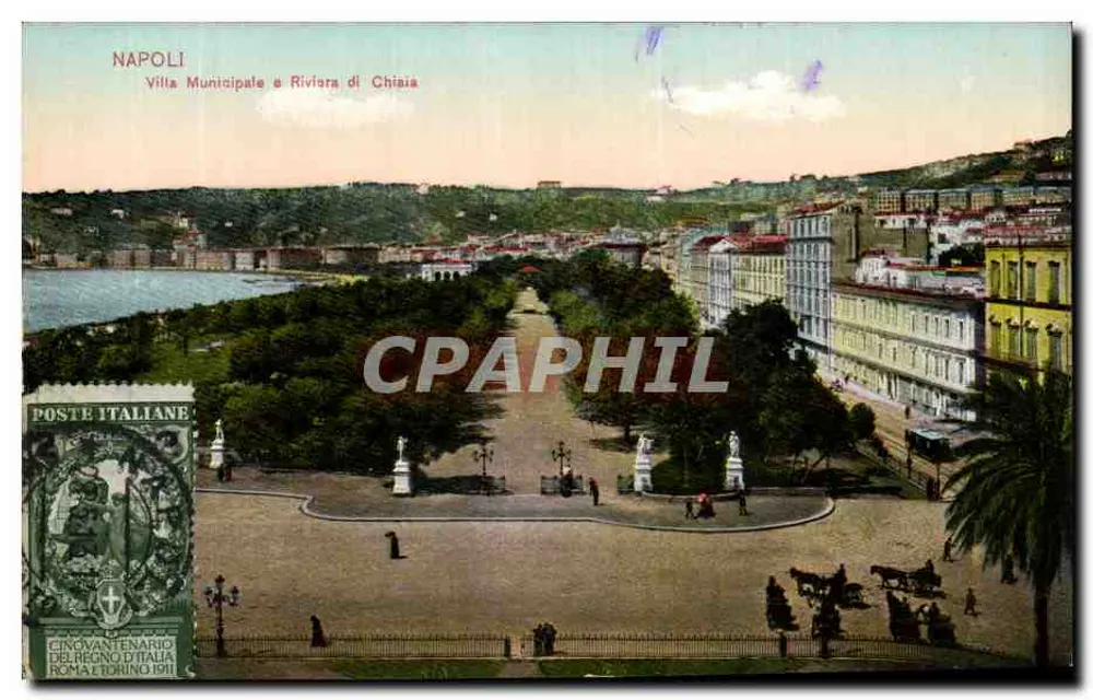 Napel — Municipale Villa und Promenade Chiaia — Verlag F. P. Parrigiano - Vorderseite