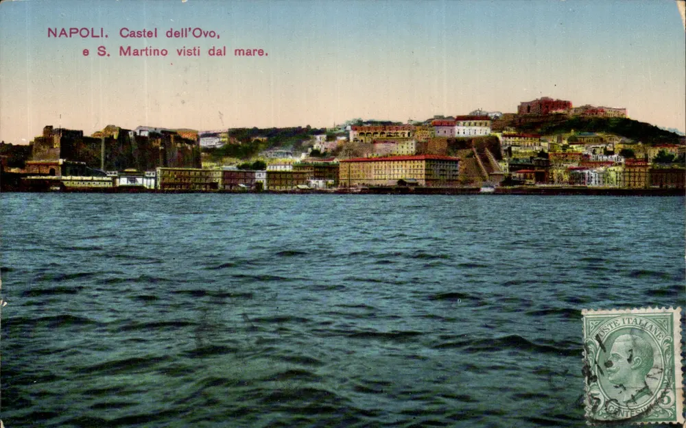 Napoli. Castel dell'Ovo und S. Martino vom Meer aus gesehen — Verlag Raimondo Renza, n°22 - Vorderseite