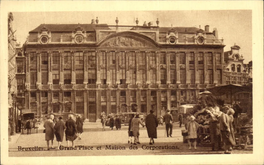 Brüssel — Grand'Place und Maison des Corporations — unbekannter Verlag, Seriennummer nicht sichtbar - Vorderseite