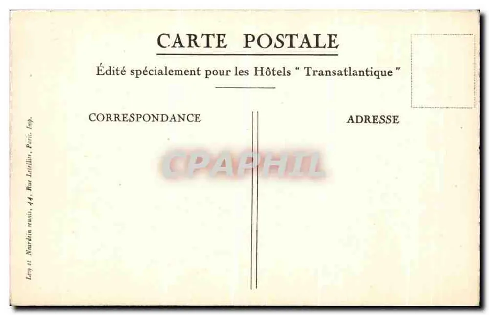 Casablanca — In der neuen arabischen Stadt (Laprade und Cadet, Architekten) — LL. - Rückseite