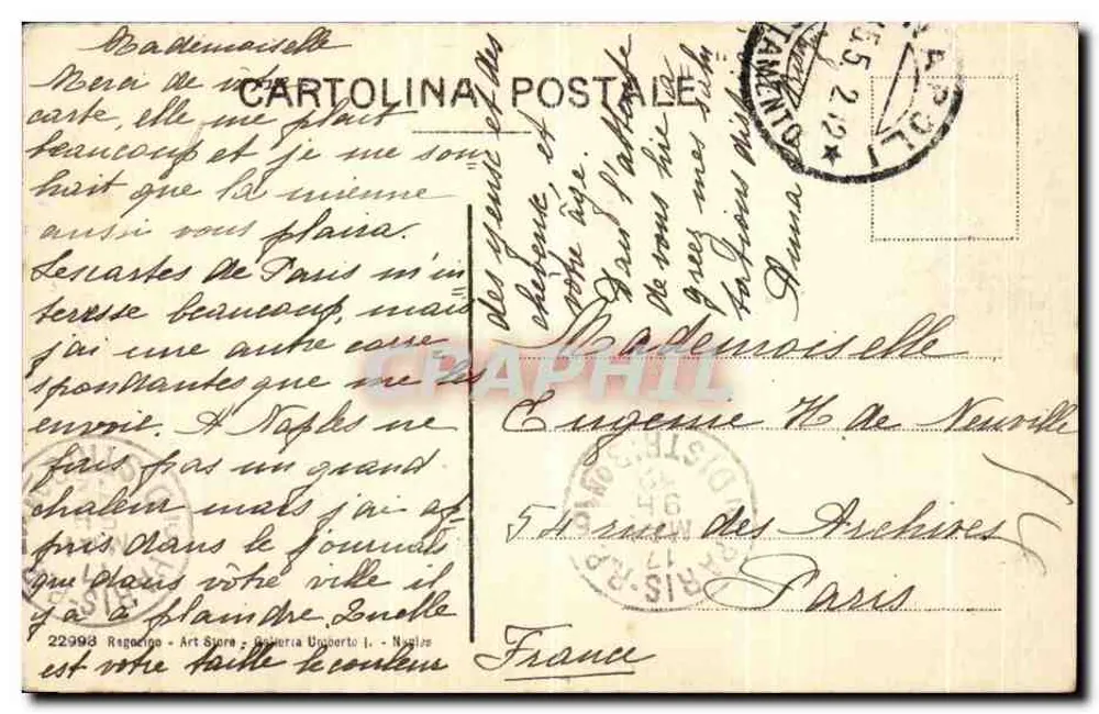 NAPOLI - De voorgevel van de Dom — uitgever Regaeco, n° 22993 - Achterkant