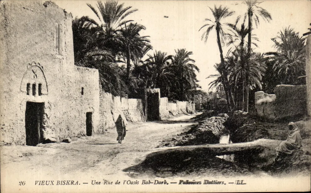 Altes Biskra — Eine Straße in der Oase Bab-Darb — Palémon Datliers — LL. - Vorderseite