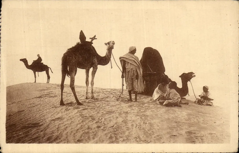 Uma parada no Deserto — Coleção artística 'África' — R. PROUCHO — Hussein-Dey (Medalha de Ouro Grenoble 1925) - Frente