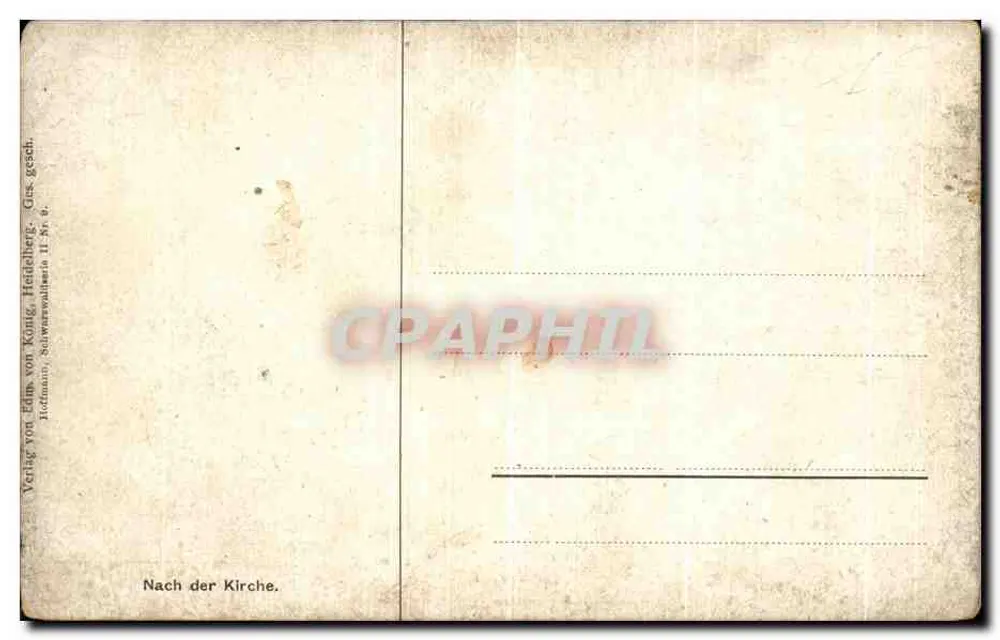 Cena de aldeia — diante da igreja — editor Hoffmann, Heidelberg - Verso
