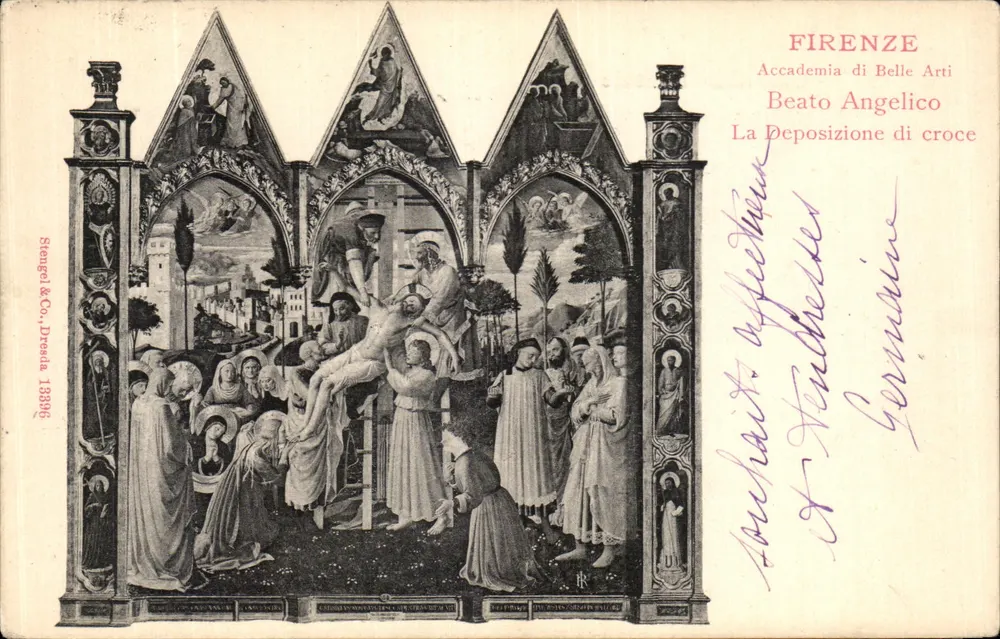Florenz - Akademie der Bildenden Künste - Beato Angelico - Die Abnahme vom Kreuz - Stengel & Co. 1896 - Vorderseite