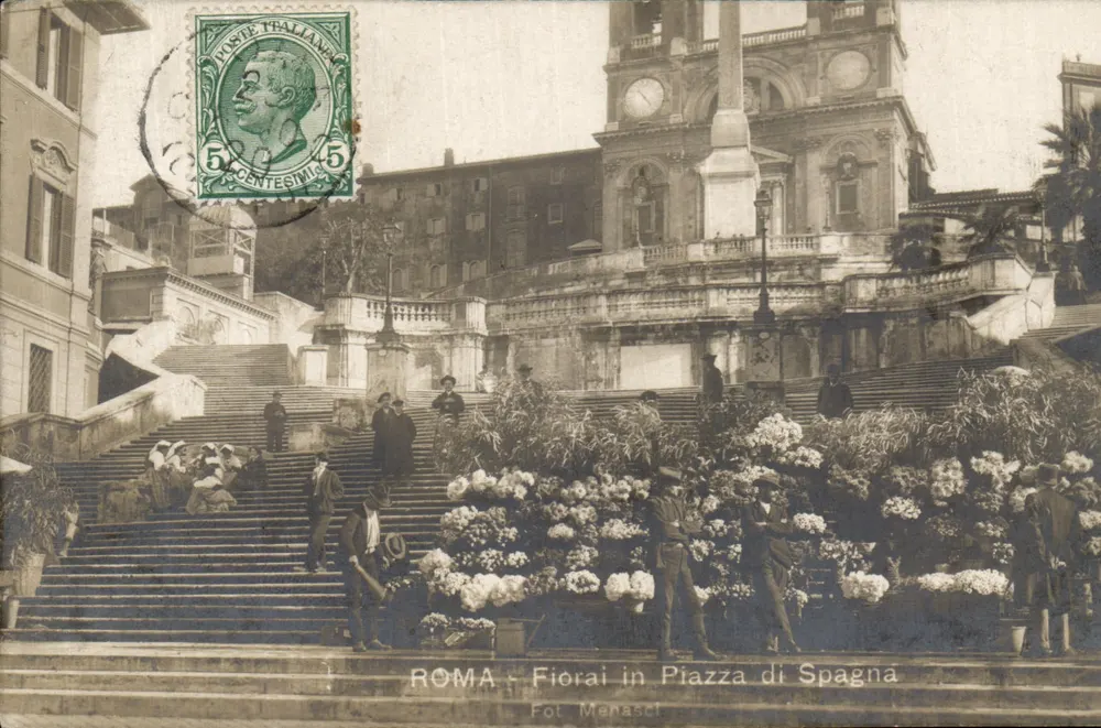 Rom - Blumenverkäufer in der Piazza di Spagna — Fot. Menascli - Vorderseite