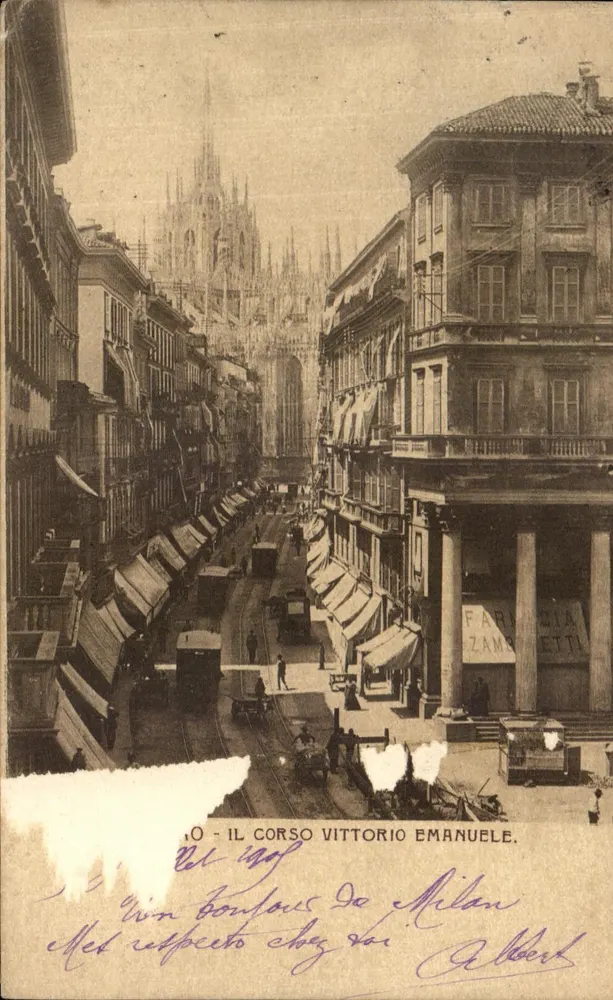 Milan - Le Corso Vittorio Emanuele - vue du Duomo, éditeur Zambetti - Frente