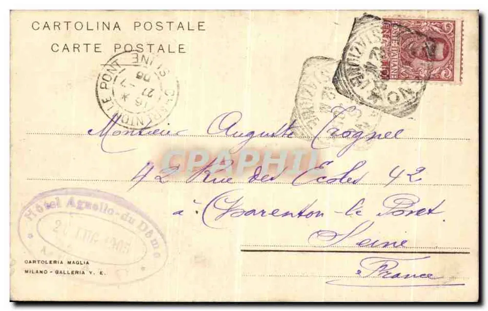Milan - Le Corso Vittorio Emanuele - vue du Duomo, éditeur Zambetti - Verso