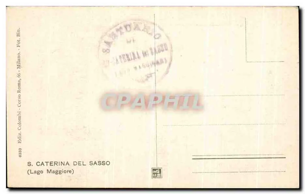S. Caterina del Sasso — Lago Maggiore — Éd. Caterina del Sasso, n° 6333 - Rückseite