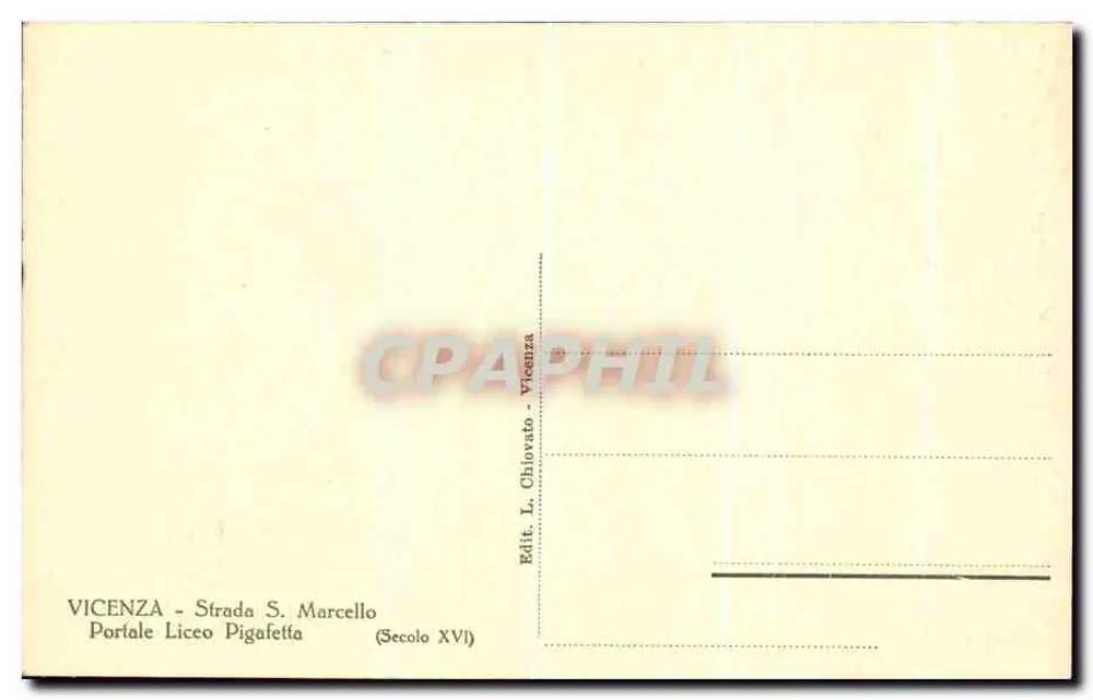 Portal des Lycée Antonio Pigafetta — Vicence — Verlag L. Chiorato - Rückseite