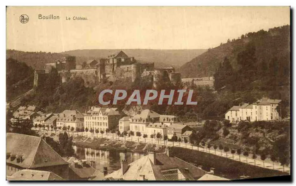 Bouillon — Vista panorâmica do castelo sobre as colinas — editor N. Lévis, série 2, n° 37 - Frente