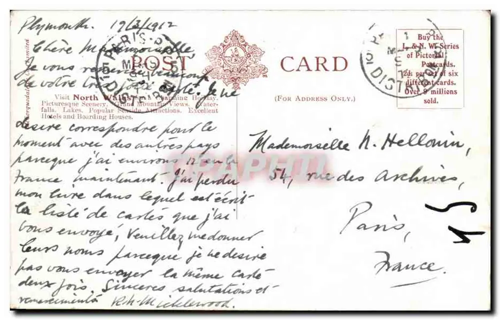 Fairy Glen, Bettws-y-Coed — L.& N.W. Railway — editor L.& N.W. Railway - Verso