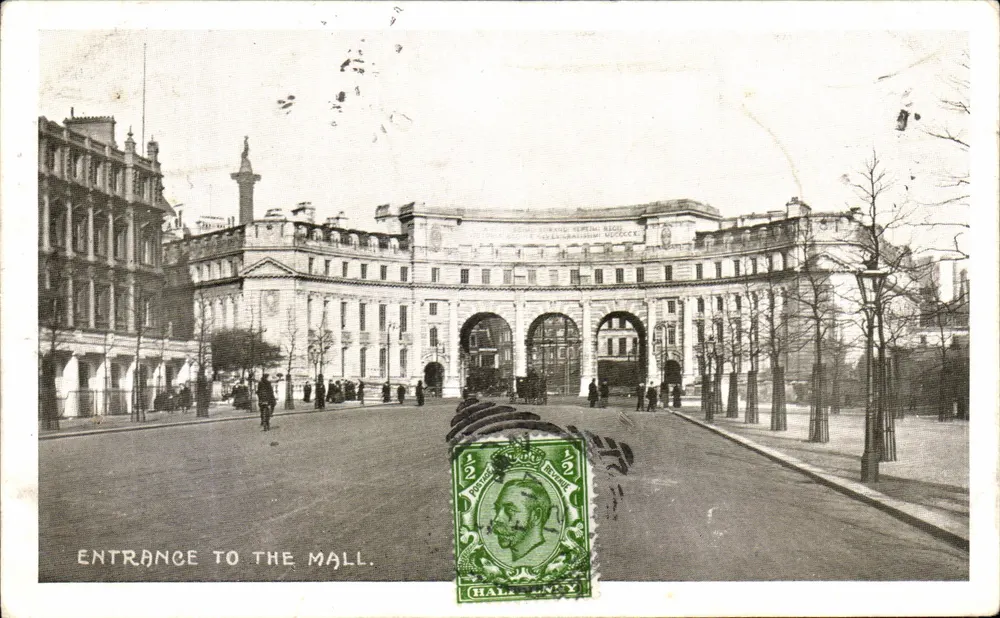 Entrada al Mall — Londres — editor Hall & Co. n° 123 - Anverso