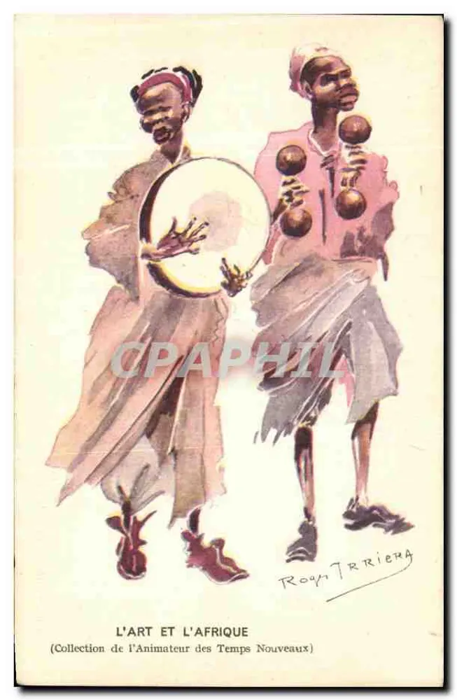 Zwei afrikanische Musiker — Illustration — Royan Trriera - Vorderseite