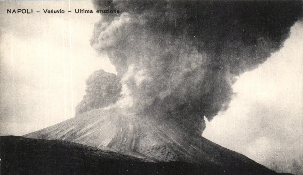 Neapel - Vesuv - Letzte Eruption — Verlag Ragozino, Nr. 3424 - Vorderseite