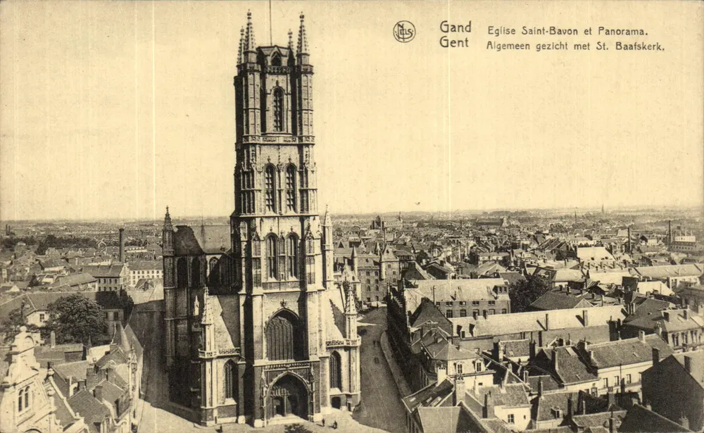 Gand - Iglesia de San Bavón y panorama — editor Nels, n° 29 - Anverso