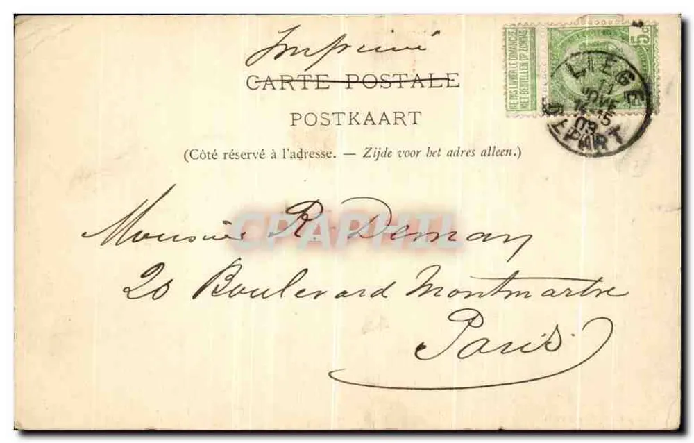 Liège - Cour do Palácio de Justiça — Editor Fenix, Herstal-Liège - Verso