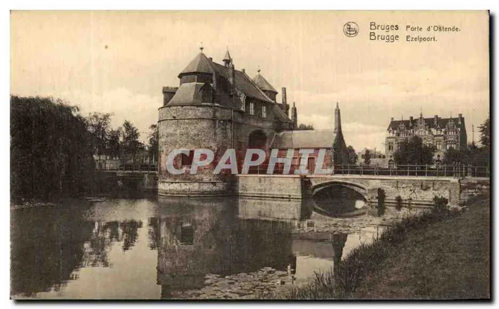 Bruges - Porta de Ostende (Ezelpoort) — editor Em. Thill, Bruxelas - Frente