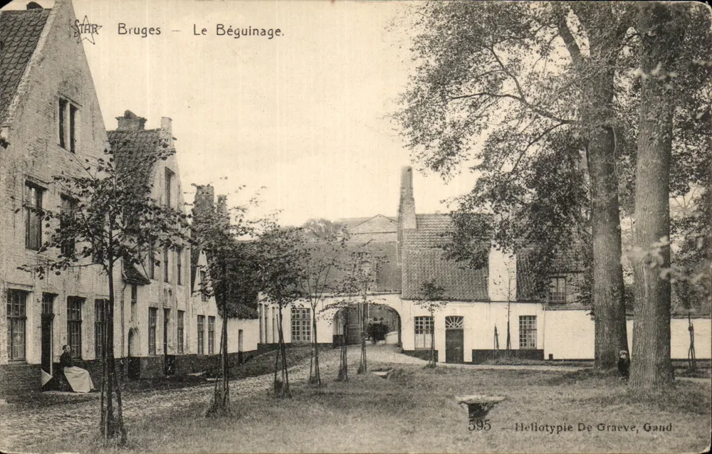 Bruges — Le Béguinage — Héliotypie De Graeve, Gand, n°595 - Frente