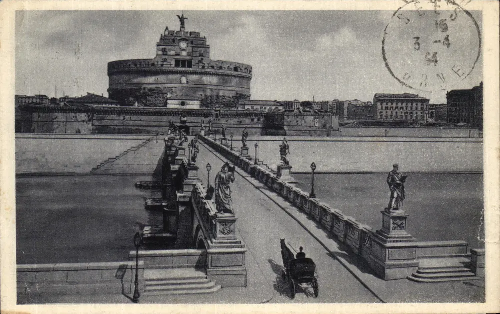 Roma - Ponte Sant'Angelo e Castel Sant'Angelo — E. Richter - Roma - Frente